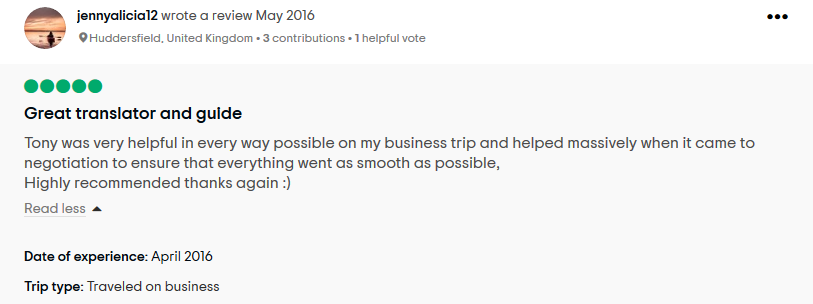 Hire Vietnamese translator interpreter reviewer Screenshot 2020 05 19 Tony Vietnam Adventures Hanoi 2020 All You Need to Know BEFORE You Go with Photos Tripadvisor1 Hire Vietnamese translator interpreter
