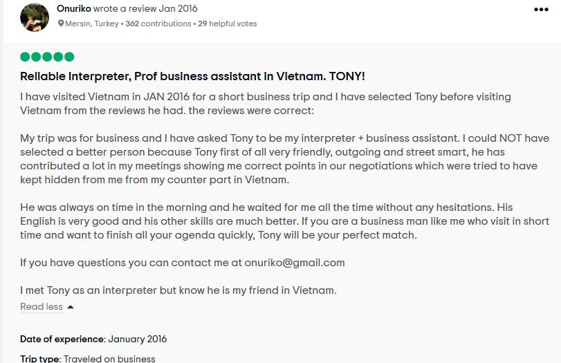 Hire Vietnamese translator interpreter Screenshot 2020 05 19 Tony Vietnam Adventures Hanoi 2020 All You Need to Know BEFORE You Go with Photos Tripadvisor2 1 Hire Vietnamese translator interpreter