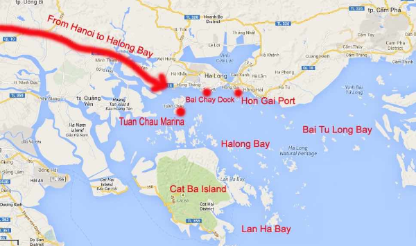 Halong Bay map region Halong Bay map region