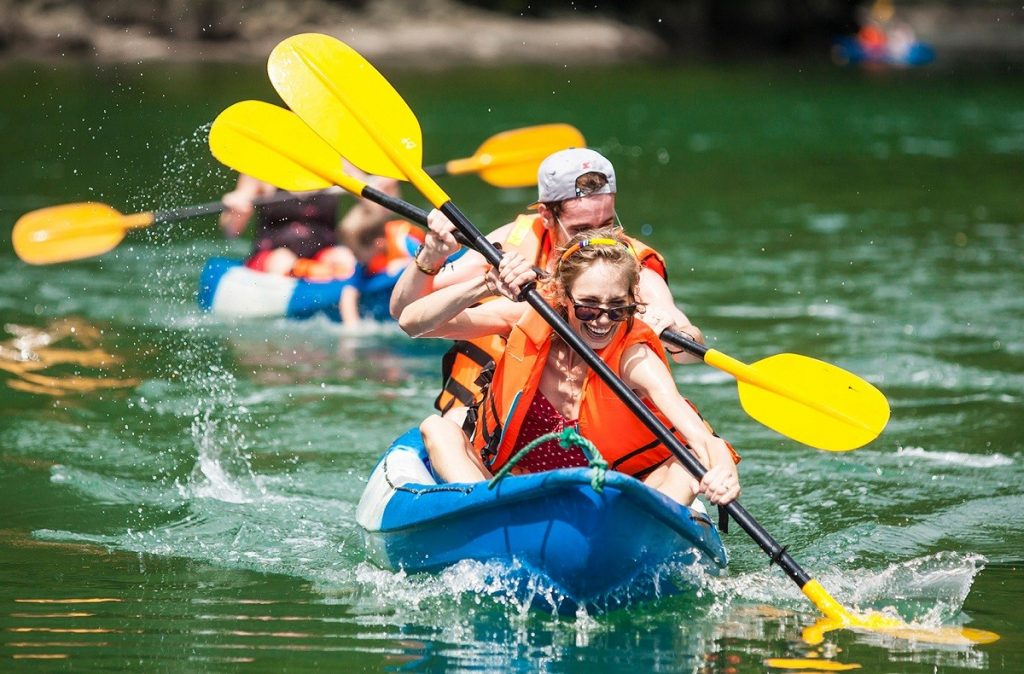 Go kayaking around the karst formations Kayaking in halong bay 1024x674 What to do in Halong Bay Tours from Hanoi